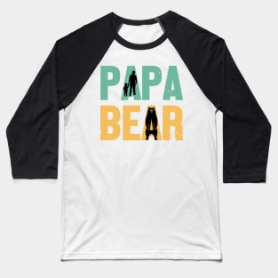 Papa Bear Retro Gift for Father’s day, Birthday, Thanksgiving, Christmas, New Year Baseball T-Shirt